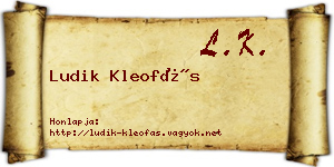 Ludik Kleofás névjegykártya